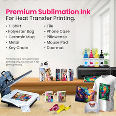 Splashjet Sublimation Ink for Epson - Heat Transfer Printing on Mugs, Mobile Cases, Polyester T-Shirts etc for use with Epson Printers - L130, L220, L360, L380, L1300 - (70gm x 4 Colour) - 501906
