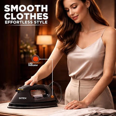 Intex Glidex Ease Dry Iron 1000W | Non-Stick Soleplate | Adjustable Temperature Control | Shock Proof Lightweight Dry Iron | Thermal Protection | Fast & Smooth Ironing for Home Use | 2 Year Warranty