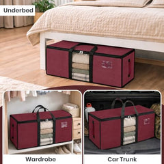 Storite Jumbo Super-Size 81 L Canvas Moisture Proof Heavy Duty Storage Bag | for Toys/Stationery/Blankets/Clothes/Moving Bags MultiPurpose With Strong Reinforced Handles Rectangular Cream (87x26x36 cm)
