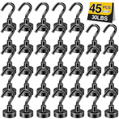 DIYMAG Magnetic Hooks 15pcs 30lbs Cruise Essentials 2026 Magnet Hook | Neodymium Heavy Duty Strong Magnets Hanging Ship Cabins Refrigerator Fridge Classroom Beach Vacation Kitchen Grills Home Tool