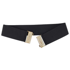 SYGA Women's Outer Wear Dress Coat Wide Waist Girdle Decoration Retro Buckle Elastic(Black)