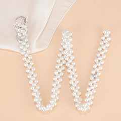 SYGA Pearl Adjustable Waist Belt with Hollowed Tassel Detail, Suitable Size for Waist 24-32 INCH