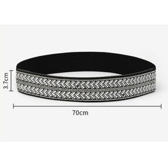 SYGA Women's Rhinestone Elastic belt with diamonds, fashionable and versatile dress, crystal girdle Belt