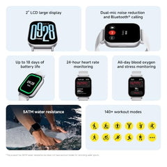 Xiaomi Redmi Watch 5 Active Matte Silver|Smartwatch| 2.0" LCD display, Long battery life, Bluetooth calling, Noise reduction, Health tracking, 5ATM waterproof, 18 days battery life