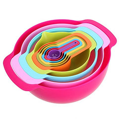 Syga 10 Pcs Colorful Mixing Bowls Set with Measuring Cups