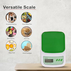 Dokro Digital Weighing Scale for Kitchen(LCD, Green), Kitchen Scale with High-Precision Sensors, TARE Function, 1g-10kg Range, with 2 AAA Batteries | Portable Food weight scale for home, baking, diet