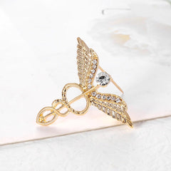 SYGA Brooch Pin Fashion Crystal Rhinestone Jewellery Pin Vintage Clothing Accessories Decoration Angel Wings Style Brooches For Men's & Women- S259
