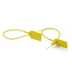 SYGA 50pcs Security Seal with Insert Adjustable Self-Locking Pull Tight Cable Ties Tags Disposable Wire Padlock for Cargo Container Seal Lock_Yellow