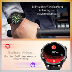 boAt Enigma Radiant Luxury Watch for Man w/1.43"(3.63 cm) AMOLED Display, AOD, Premium Metal Build, Round Dial, 200+Watch Faces, Upto 7 Days Battery Life, Fitness smartwatch for Men (Metal Black)