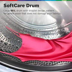 Bosch 9kg 5 Star Anti Stain & AI Active Water Plus Fully Automatic Front Load Washing Machine with Built in Heater (WGA1420TIN, Pretreatment & Steam with Anti Bacteria and 5 Star Inverter, Black Grey)