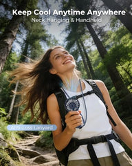 ARCTICOOL Portable Mini Fan - Rechargeable Hand Fan with 3 Adjustable Speeds, 2000mAh Battery, Lightweight Design, Low Noise, and Easy Portability for Indoor and Outdoor Use (Deep Black)