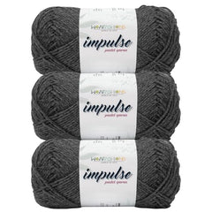 WOAFASHIONS - World of Arts Impulse Hand Knitting & Crochet Yarn, Premium Acrylic, 4 : Medium (Anchor Grey) (100gms / 3.5oz / 200mtr / 218yds)