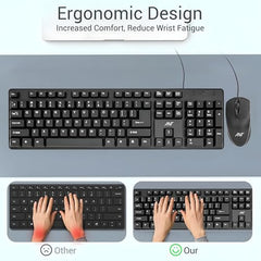 Ant - Wired Keyboard for PC, Laptop, Desktop, Computer, Notebook. USB Keyboard Compatible with Dell, Acer, HP, Samsung and More, with UK Layout – Black – 01