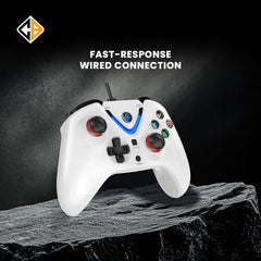 Cosmic Byte ARES Wireless Controller for PC, Hall Effect Joystick & Triggers, Dual Vibration, Backit ABXY Buttons, Turbo, Auto Turbo (White)