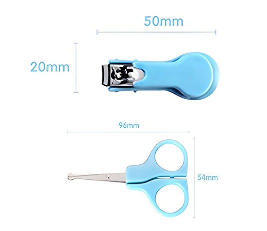 Syga Baby Nail Clippers Set with Scissors 2 Piece Safety Suit (Blue)