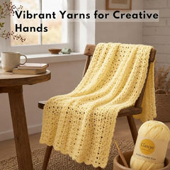 Classyo Acrylic Yarn for Crocheting (100gms x 1 Ball, 4ply) | Soft Wool Crochet Thread | Acrylic Hand Knitting Yarn | Wool for Crochet | For Sweater, Scarf, Hat, Baby Clothes, Purse, Gift Bags and DIY Crafts (Butter, Pack of 1)