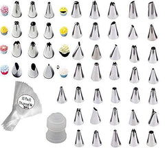 SYGA Set of 48 Russian Nozzles Cake Nozzles Cake Decoration Pastry Nozzle with Coupler and Icing Bag