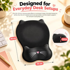 TECPHILE Mouse Pad Wrist Support with Massage Design, Ergonomic Dog Paw Mouse Mat, Pain Relief Memory Foam, Anti-Slip PU Base, Cushion Mousepad Wrist Rest for Gaming, Home, Office, Laptop, Computer