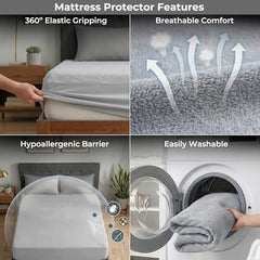 MollisHomes Mattress Protector Single Size, 72x36 Inches, Grey
