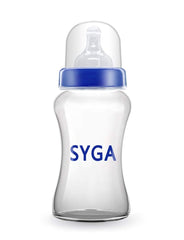 SYGA Baby Feeding Bottle Wide Neck BPA Free Non Colic Extra Safe Feeding Bottle, Blue-250ml