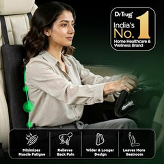 Dr Trust USA Backrest for Car Seat, Office Chair to Sit Up Right, Orthopaedic Memory Foam Cushion/Pillow Back Pain Relief, Lumbar Support, Spine Alignment, and Posture Correction - 360, Black