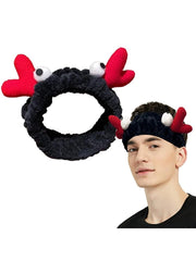 MOMISY Elastic Women's Lovely Hair Band Wash Face Spa Headband-Washable Facial Band Makeup Wrap Headbands Fits All Head Sizes (Elk Black)