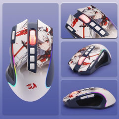 Redragon M612AK PRO RGB Gaming Mouse, 8000 DPI Wired/Wireless Optical Mouse with 9 Programmable Buttons & 7 Backlit Modes, BT & 2.4G Wireless, Software Supports DIY Keybinds Rapid Fire Button