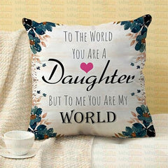 Gift for Daughter Birthday Special Birthday for Daughter Printed Cushion(12 inch X 12 inch with Filler with Keychian) Girls Pillow Daughters Day for Daughter and Girls AT-7