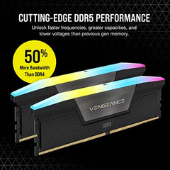 CORSAIR Vengeance RGB DDR5 RAM 96GB (2x48GB) 6800MHz CL34-42-42-110 1.4V Intel XMP 3.0 Desktop Computer Memory – Black (CMH96GX5M2B6800C34)