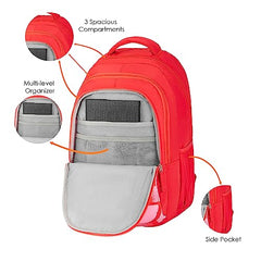 Genie Elsie School Backpack For Girls |19 In-36 Ltr with Laptop Sleeve, Rain Cover and Three Compartments with Padded Shoulders |Best for Books,Stationery,Lunch Box & Essentials - Lavendar,Multicolor