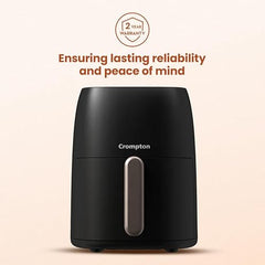 Crompton Ameo Edge 5L Digital Air Fryer, NutriGuard Technology, 10 Preset Menus, Interactive Digital Display, SilentPro Technology, Edge-to-Edge Design,1 Year Warranty (ACGAF-AMEO EDGE 5L)