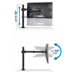Gadget Wagon 13 to 27 inches Adjustable Monitor Desk Arm 180 Degree Swivel Screen (18)