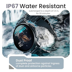 GOBOULT Crown R Pro 2 Smartwatch 1.43''HD AMOLED Display,BT Calling 5.2,600Nits Brightness,IP67,150+Watchfaces, 120+Sports Modes, AI Voice Assistant, SpO2 Monitoring(Charcoal Black)