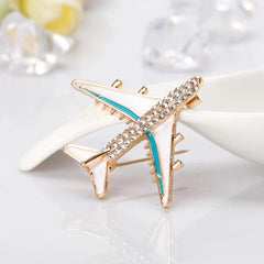 SYGA Brooch Pin Fashion Crystal Rhinestone Jewellery Pin Vintage Clothing Accessories Decoration Aircraft Fashion Brooches for Women- S58