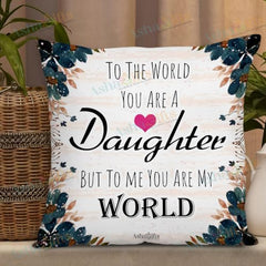 Gift for Daughter Birthday Special Birthday for Daughter Printed Cushion(12 inch X 12 inch with Filler with Keychian) Girls Pillow Daughters Day for Daughter and Girls AT-7