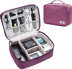 House of Quirk Electronics Accessories Organizer Bag, Universal Carry Travel Gadget Bag for Cables, Plug and More, Perfect Size Fits for Pad Phone Charger Hard Disk (Sky Blue)