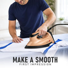 Intex Glidex Ease Dry Iron 1000W | Non-Stick Soleplate | Adjustable Temperature Control | Shock Proof Lightweight Dry Iron | Thermal Protection | Fast & Smooth Ironing for Home Use | 2 Year Warranty