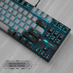 MageGee 75% Mechanical Gaming Keyboard with Brown Switch, LED White Backlit Keyboard, 87 Keys Compact TKL Wired Computer Keyboard for Windows Laptop PC Gamer - Retro Grey/White