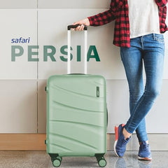 Safari 3Pc Polycarbonate Persia Set-55+65+77 Cms Small, Medium & Large Size (Cabin & Check-in) 8 Wheels Luggage/Speed_Wheel Suitcase/Trolleys (Pearl Blue)
