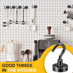 DIYMAG Magnetic Hooks 15pcs 30lbs Cruise Essentials 2026 Magnet Hook | Neodymium Heavy Duty Strong Magnets Hanging Ship Cabins Refrigerator Fridge Classroom Beach Vacation Kitchen Grills Home Tool