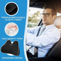 Grin Health Mini Back Support Cushion for Lumbar Support & Back Pain Relief, Backrest for Car Seat, Lower Back Cushion for Office Chair, Driving, Travel Backrest Pillow