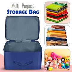 Storite 2 Pack Nylon Wardrobe Bag Underbed Cloth Storage Organizer | Moisture Proof Storage Bag, Storage box for Clothes Saree Bags, Zippered Closure & Handle - Magenta,37x34x23 cm