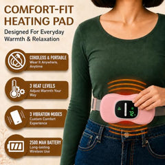 BRONTIX Period Cramp Relief Massager, Cordless Heating Pad
