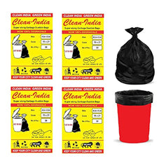 Clean India - Plastic Garbage Bags|6 Packs Of 30 Pcs | 19X21 Medium Disposable Garbage Trash Waste Dustbin Bags Of 54Cm X 48Cm (Ci19210008) - 180 Count
