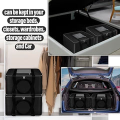 Storite 2 Pack Moisture Proof Nylon Underbed Storage Bag For Clothes Large | (54 x 46 x 28 cm) - BlackRed, Rectangular