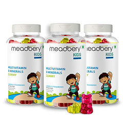 Meadbery Multivitamin Calcium Combo Gummy Bears Glutenfree Formula With Minerals And Vitamins B C D E B12 B6 For Kids Bone Health Growth Kids Bone Teeth Health 30+30 Tasty Gummies