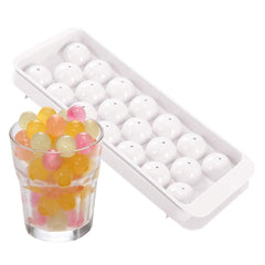 SYGA Ice Ball Tray 20 Ice Cube Mold, Plastic Food-Grade Stackable Round Ice Ball Mould with Lid for Cocktail and Whiskey(White)