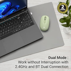 ZEBRONICS Groot Wireless Mouse, Dual Mode (2.4GHz + BT), Upto 1600 DPI, Silent Operation, 3 Buttons, Comfortable & Ergonomic, for Mac | Laptop | Computer, with 2 Years Warranty (Blue)