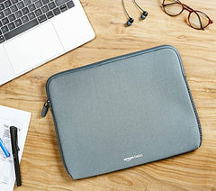 Amazon Basics laptops Sleeve Case Cover Pouch for 13"/33 cm for Men and Women | Slim Profile Neoprene, Soft Puffy Fabric Lining, 360 Protection, Smooth and Premium Zipper (Black)