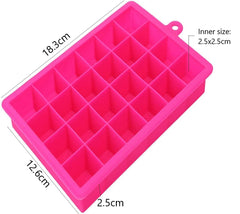 SYGA 24 Grid Cube Silicone Square Ice Cube Mold Tray Easy Release Square Shape Mini Stroage Tray Baby Food, Chocolate, Fruit Ice Cube Cocktail Whiskey Ice Tray Kitchen & Bar Accessories-Random Colour